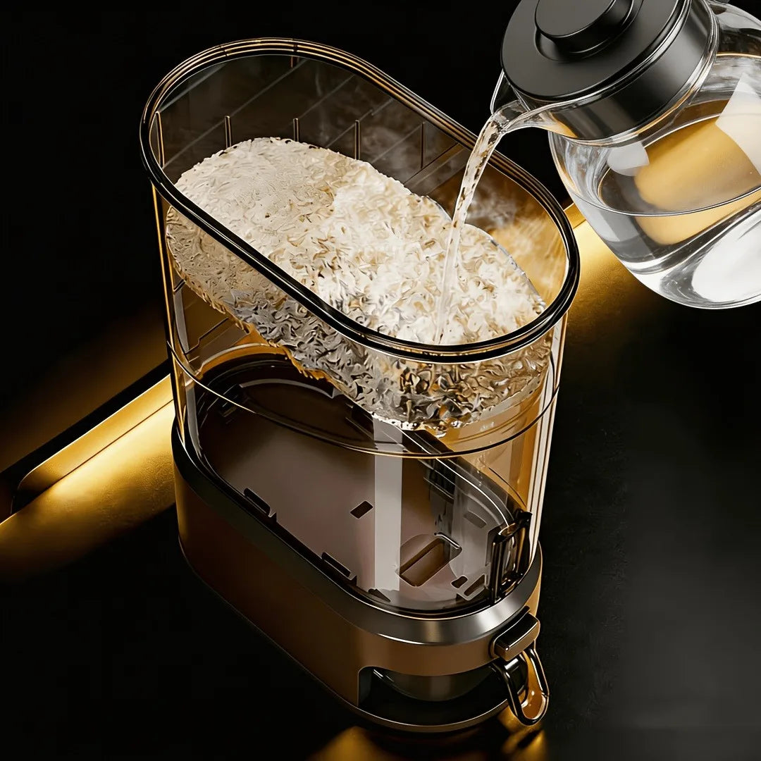 ONENOBLE Rice Dispenser Container With Measuring Cup For Dry Food