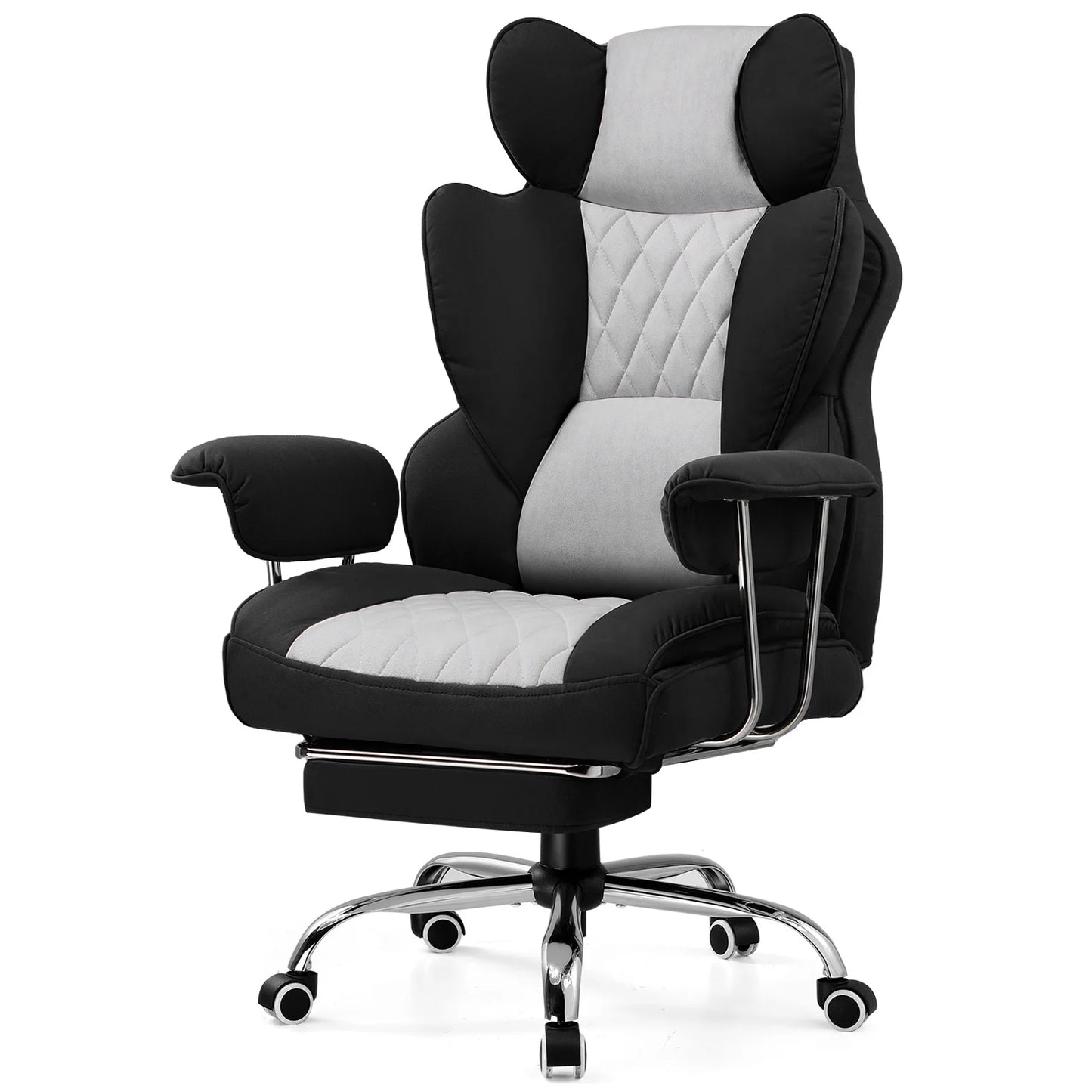 COMHOMA Ergonomic Office Chair With Pocket Spring Lumbar Support Footrest
