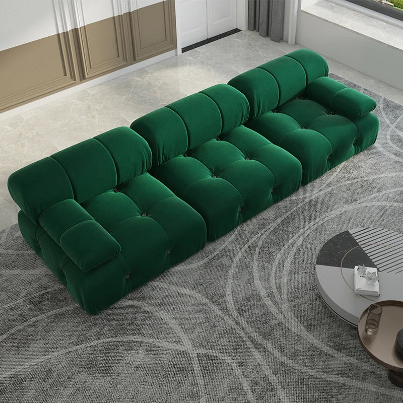 Sdorens Minimalist Modular Sectional Velvet Convertible Sofa
