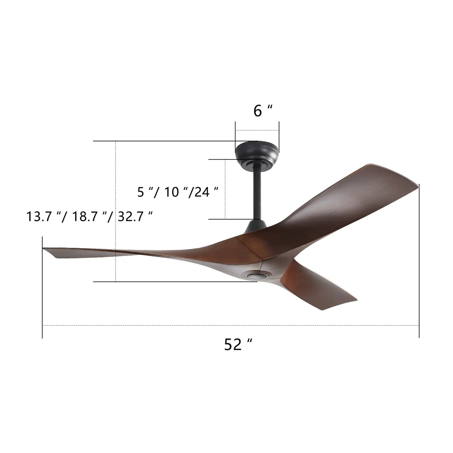 Sofucor Modern Ceiling Fan DC 6 Speed Remote Control