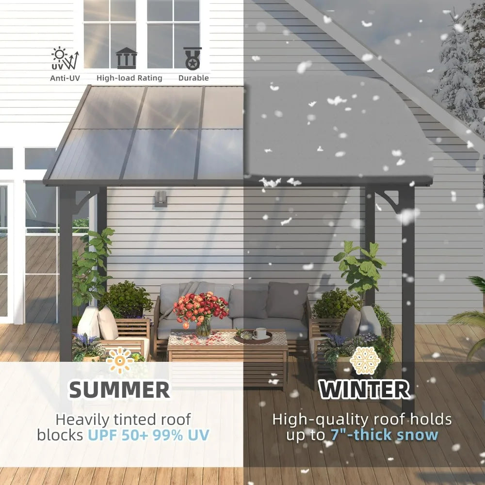 Outdoor Wall Mounted Gazebo Pergola For Patio Deck Porch