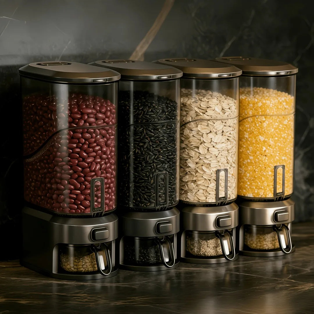 ONENOBLE Rice Dispenser Container With Measuring Cup For Dry Food
