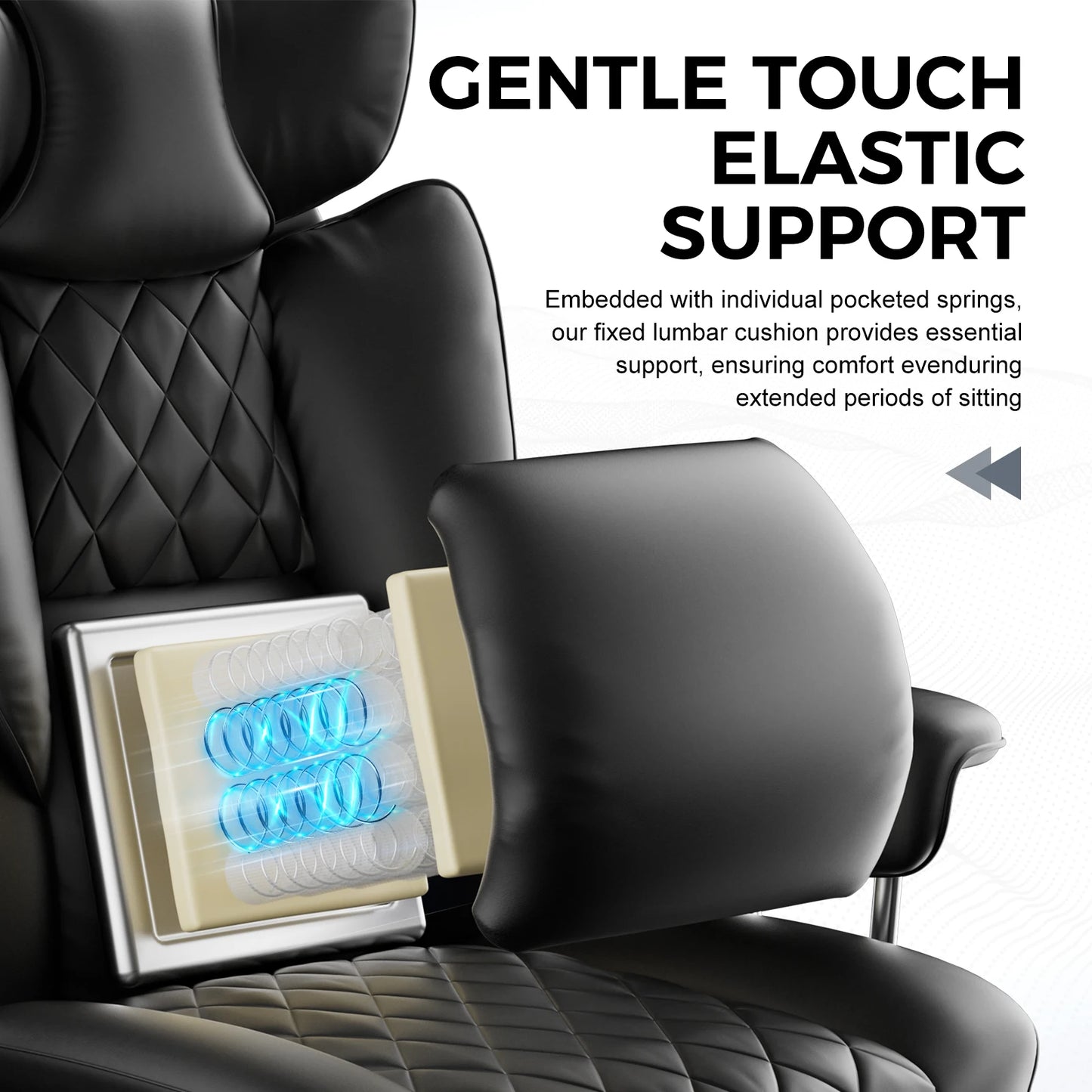 COMHOMA Ergonomic Office Chair With Pocket Spring Lumbar Support Footrest