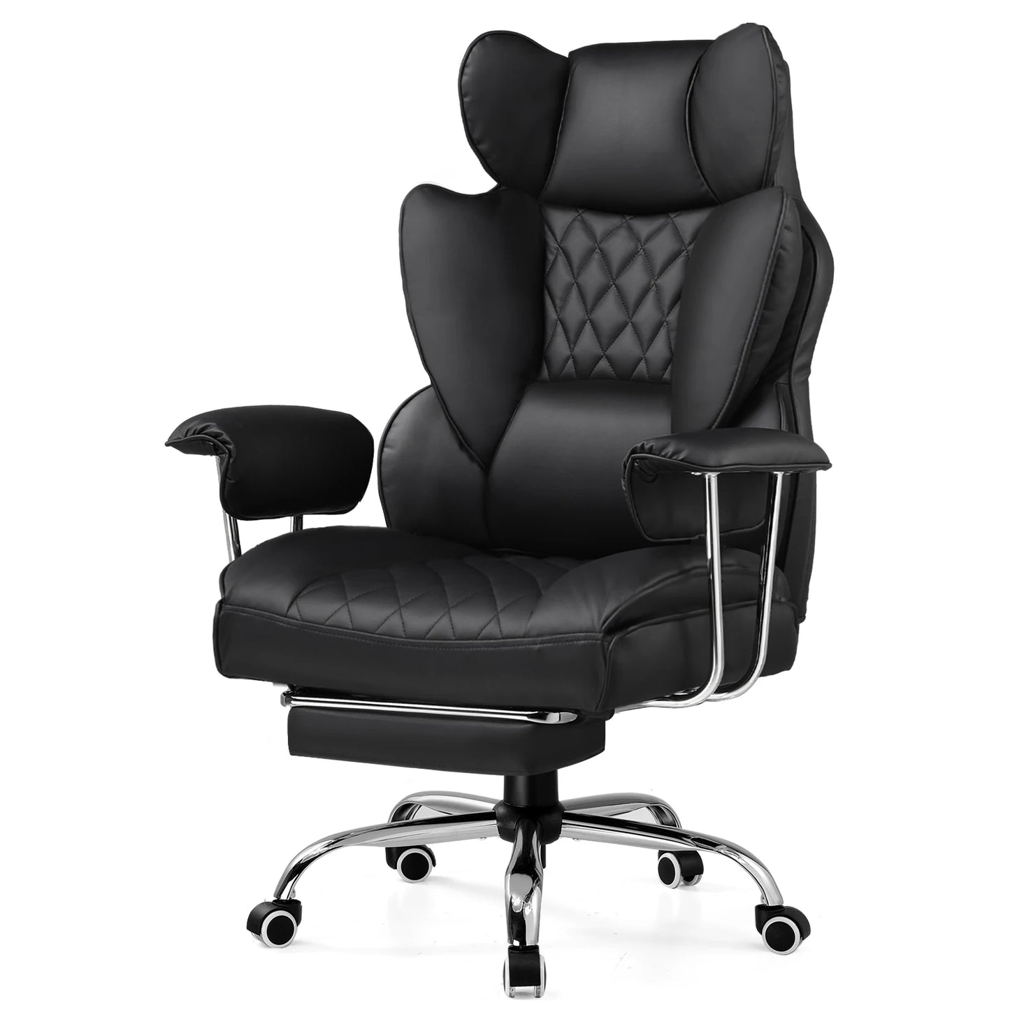 COMHOMA Ergonomic Office Chair With Pocket Spring Lumbar Support Footrest