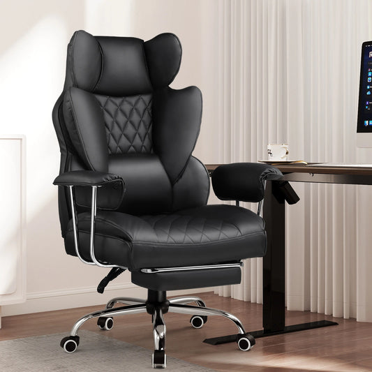 COMHOMA Ergonomic Office Chair With Pocket Spring Lumbar Support Footrest