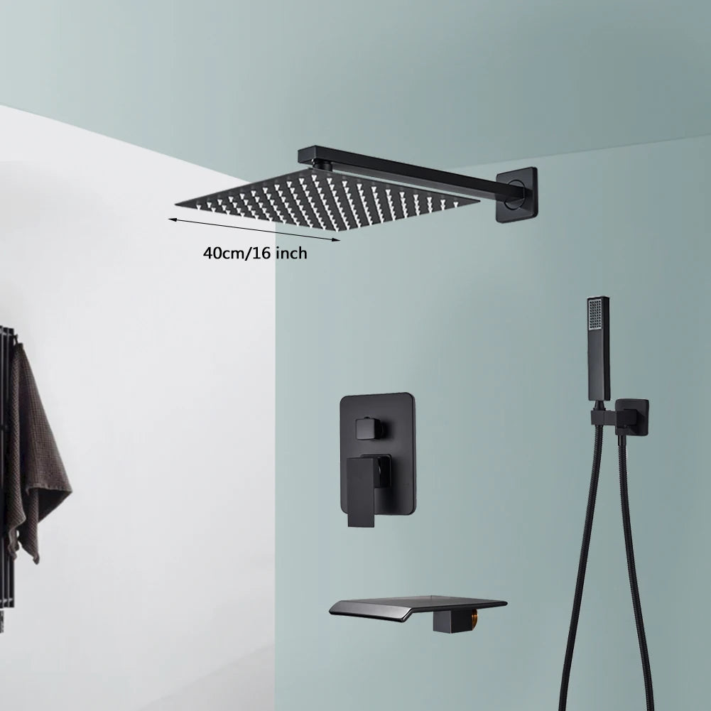 Rozin RZ6028 Wall Mounted Rainfall Shower System Stainless Steel