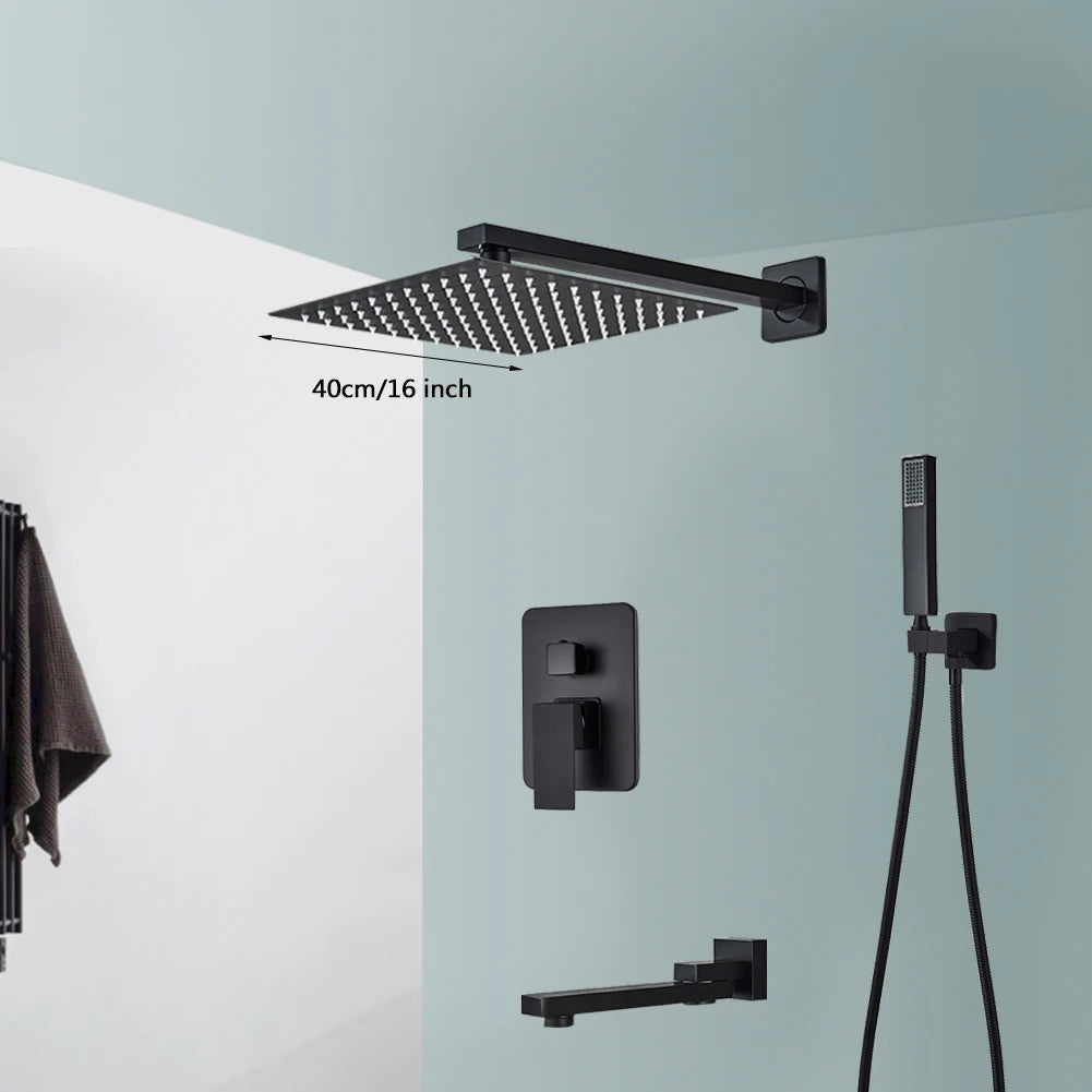 Rozin RZ6028 Wall Mounted Rainfall Shower System Stainless Steel