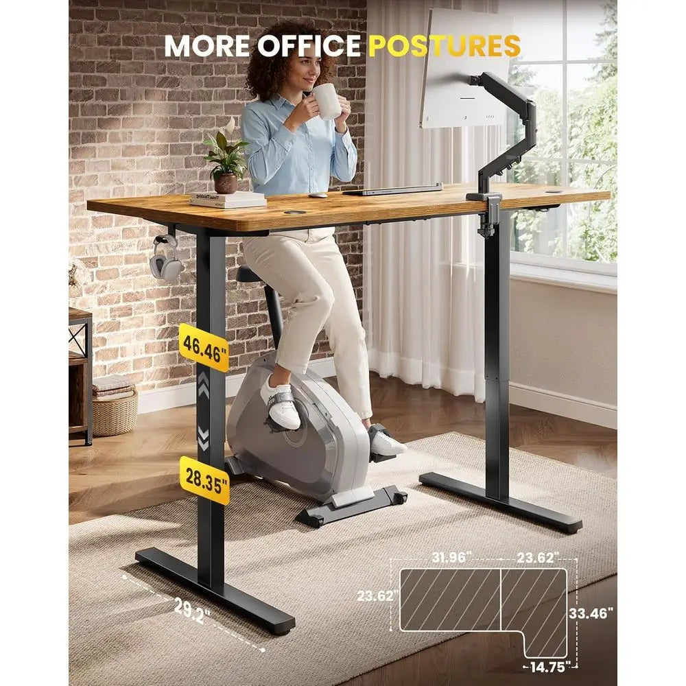 Electric Corner Desk Adjustable L-Shaped Sit-Stand With Memory Controller