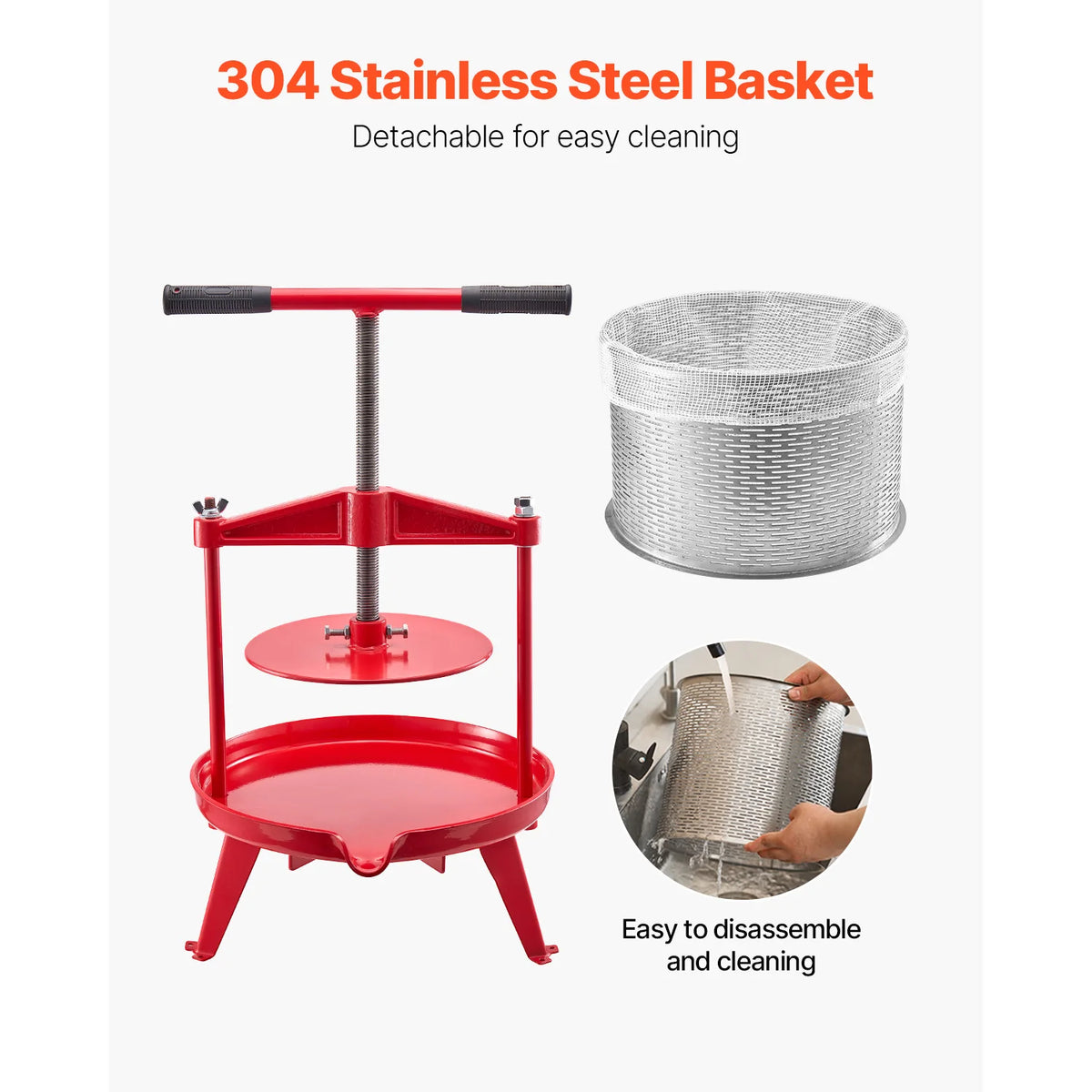 Manual Stainless Steel Fruit Wine Press With Crossbeam Juice Maker