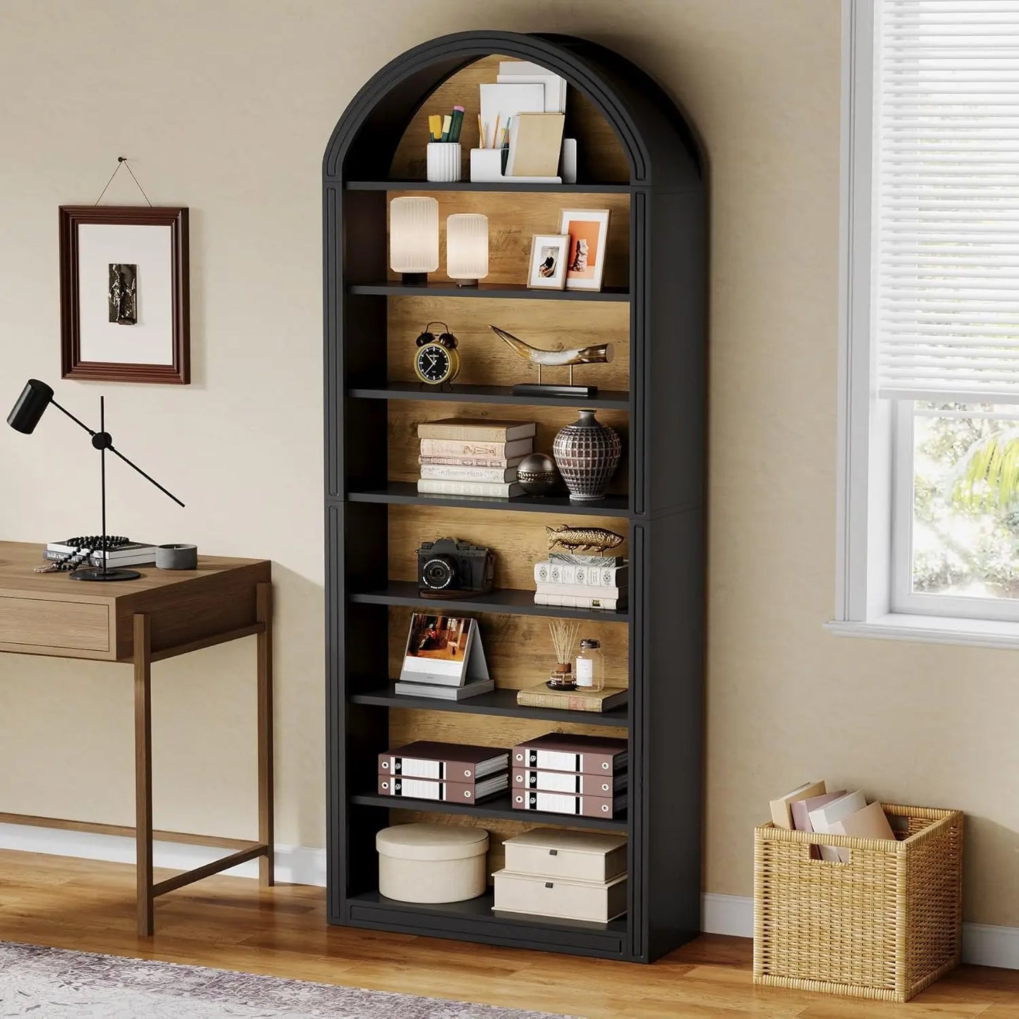 Little Tree Modern Arched 8 Tier Bookcase With Storage