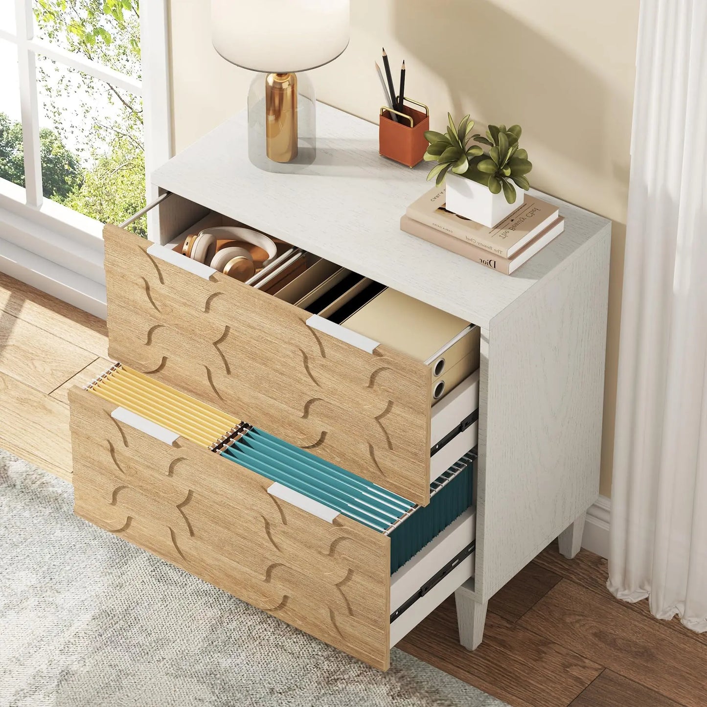Tribesigns Two Drawer File Cabinet for Office Storage and Filing