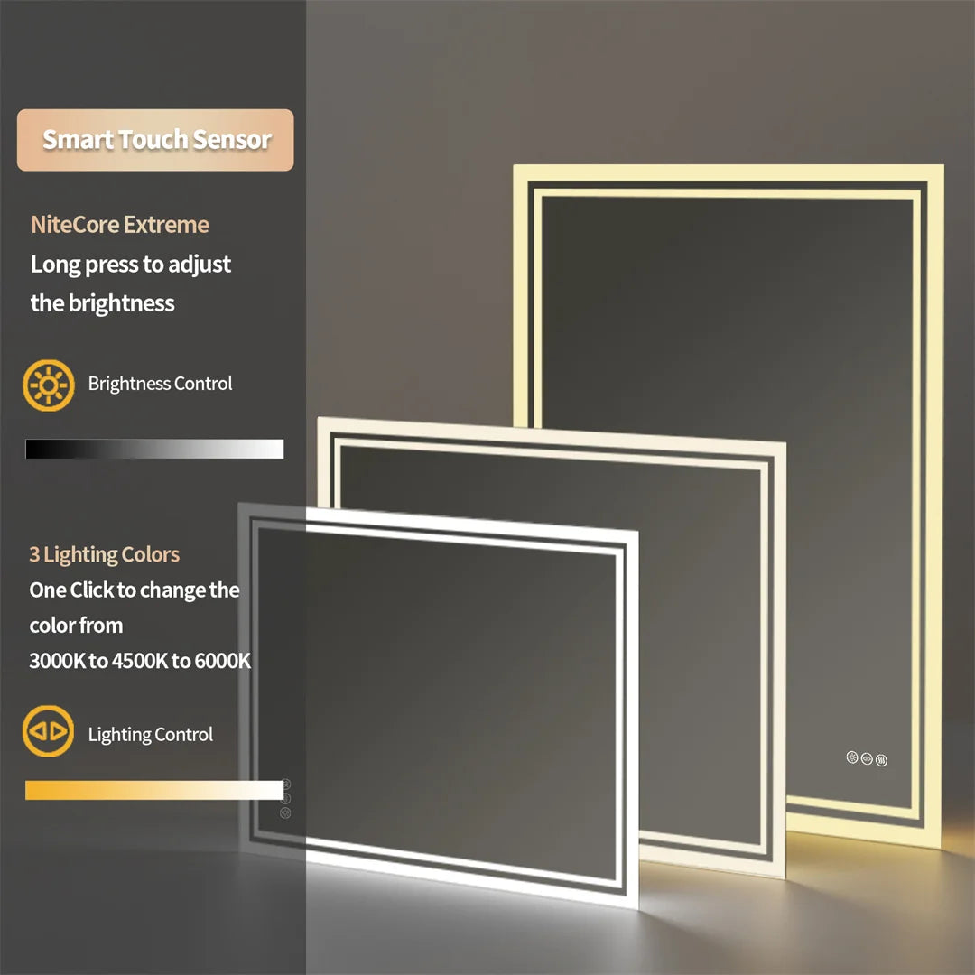 LUVODI Illuminate Bathroom Mirror With Backlit Dimmable Defog