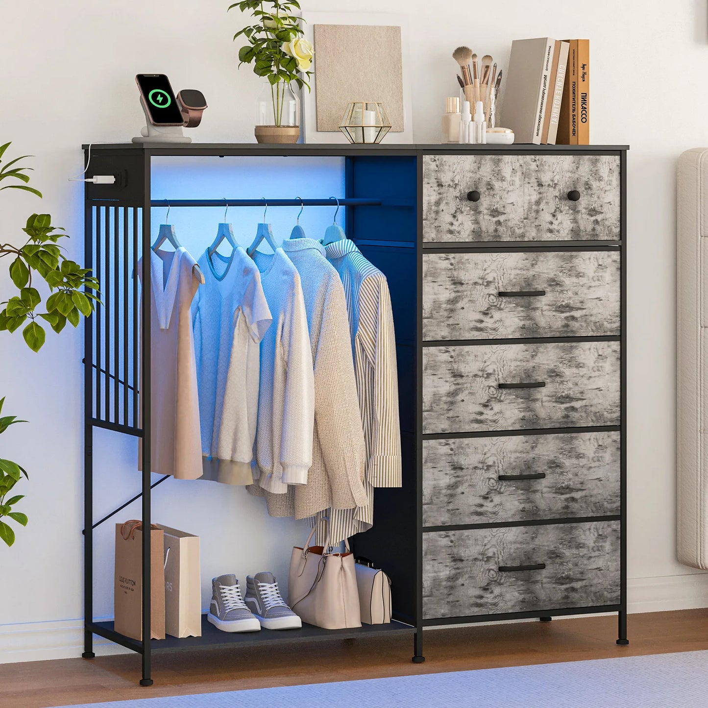 TWISTER.CK Chest Of Drawers With LED Lights And Charging Station