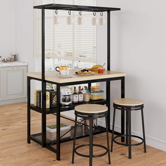 HiMIS Kitchen Island With Storage And Four Power Outlets