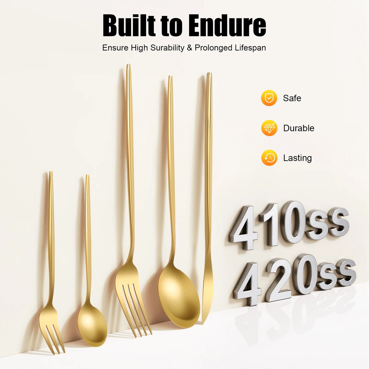 Heavy Duty Stainless Steel Flatware Set For Weddings And Buffets