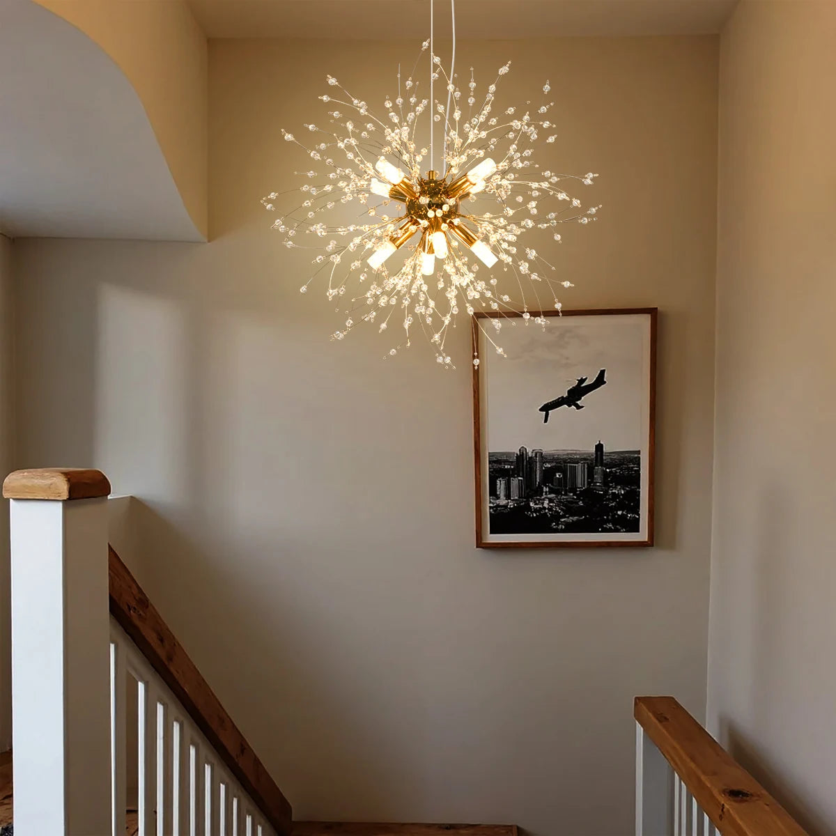 Crystal Dandelion Chandelier With G9 Bulbs For Living Room
