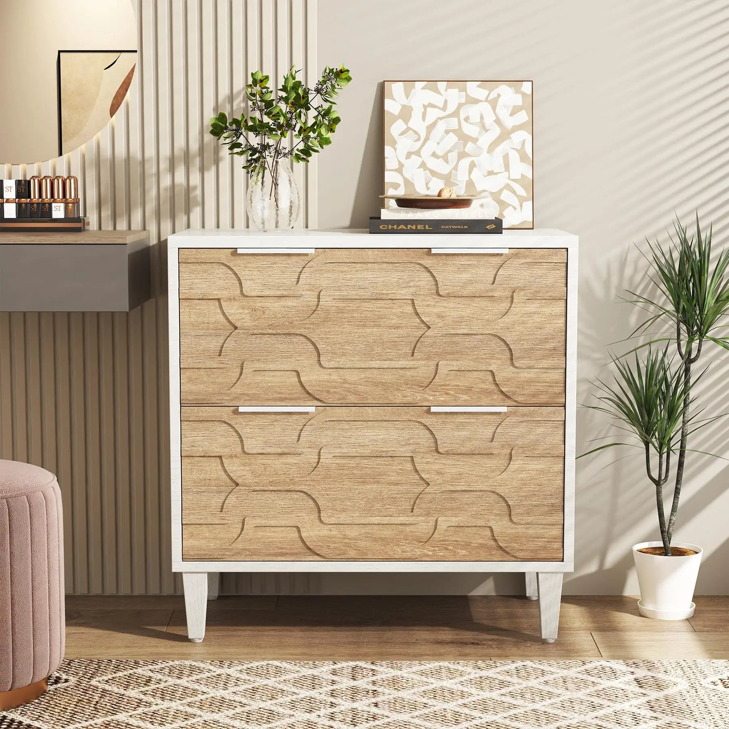 Tribesigns Two Drawer File Cabinet for Office Storage and Filing