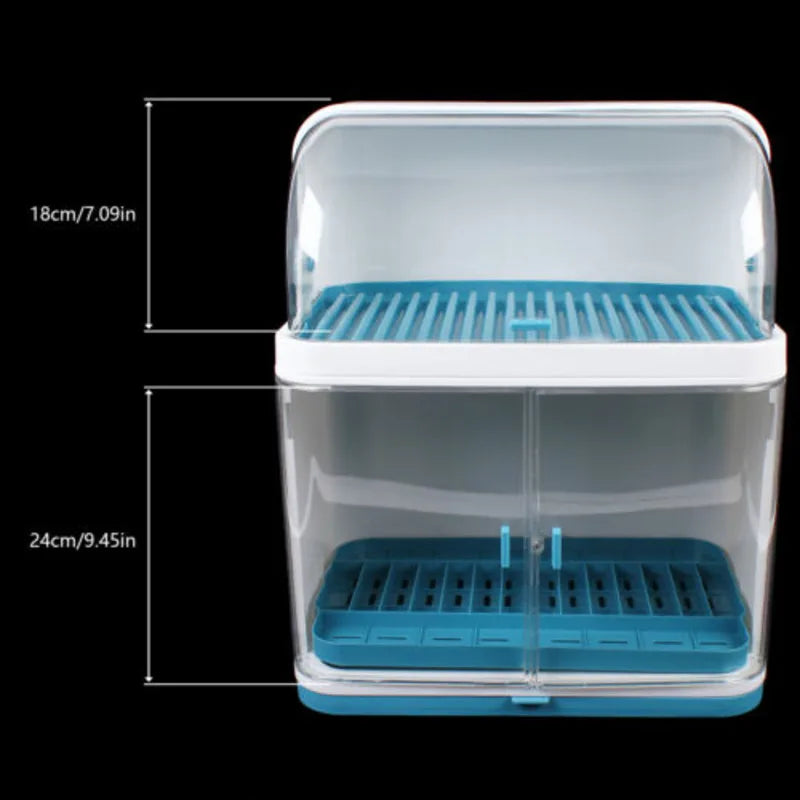 Double Layer Kitchen Cutlery Rack With Lid Cover