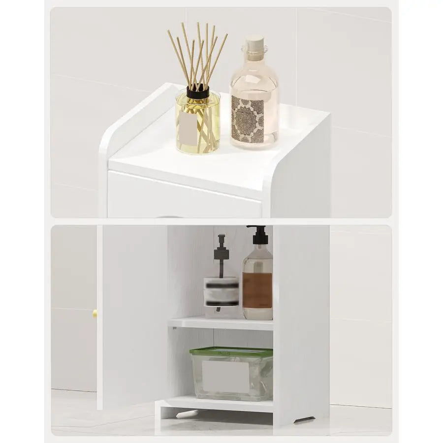 Bathroom Storage Cabinet With Adjustable Shelves And Double Doors
