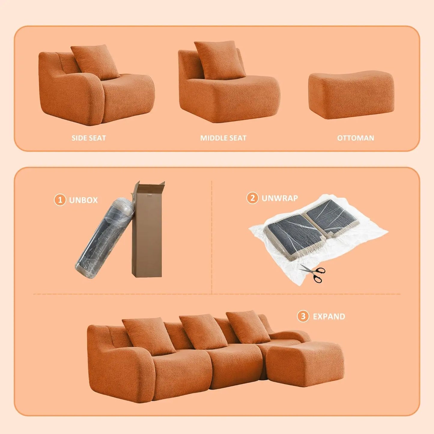 Modular L Shaped Sectional Sofa for Modern Living Rooms