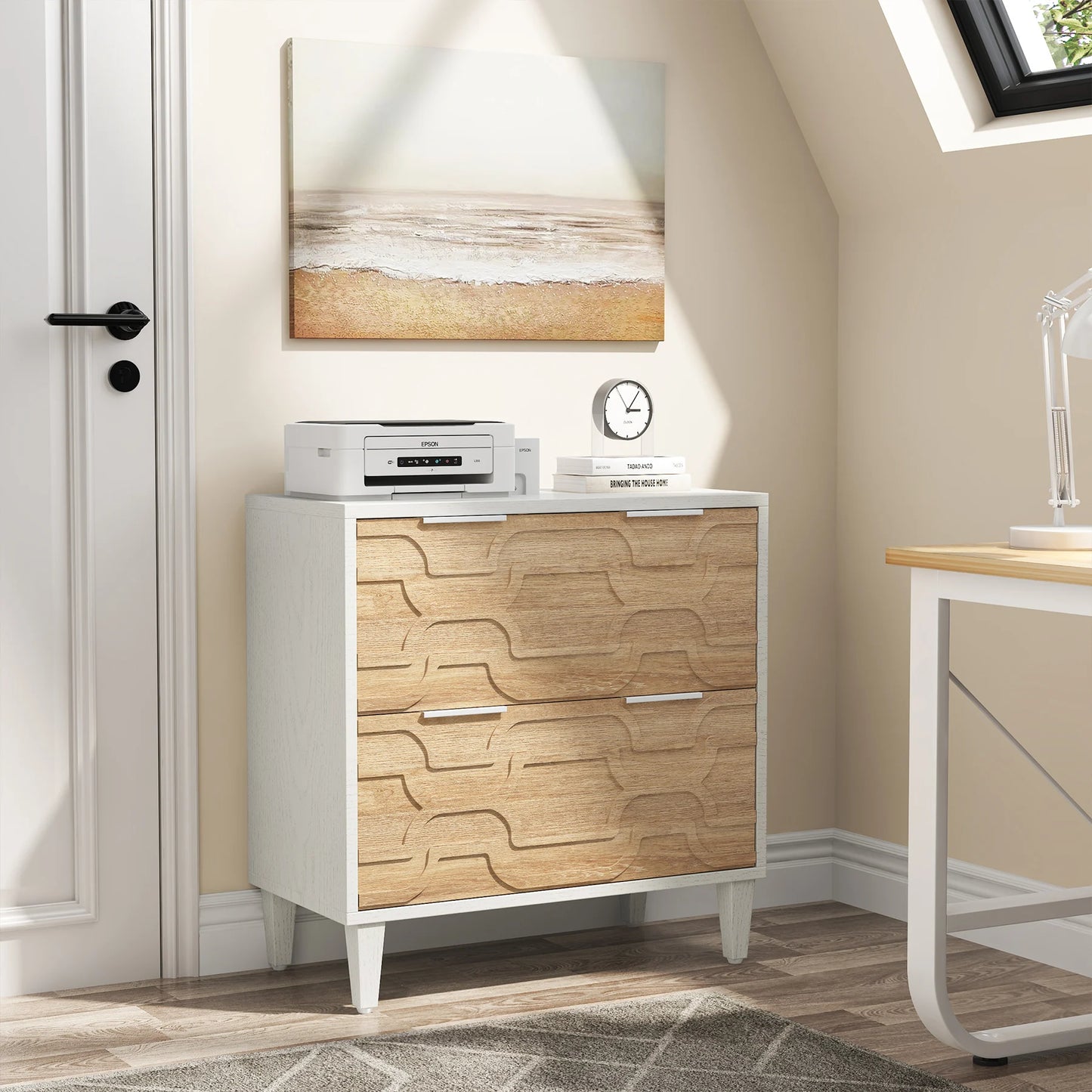 Tribesigns Two Drawer File Cabinet for Office Storage and Filing