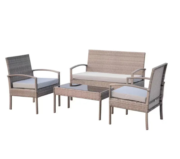 Patio Furniture Set With Cushions Chairs Sofa Tea Table