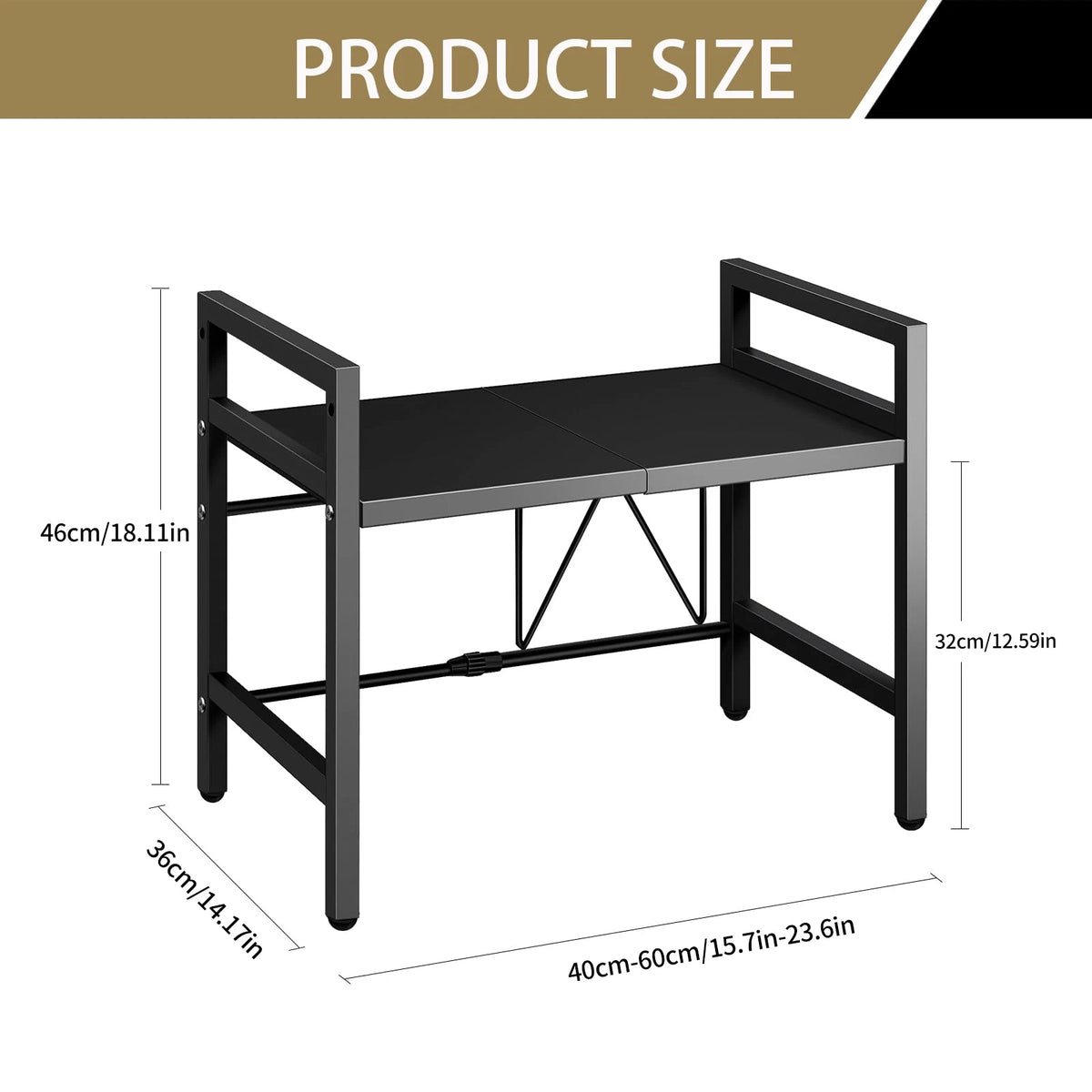 Expandable Microwave Shelf Organizer Rust Resistant Kitchen Storage Rack