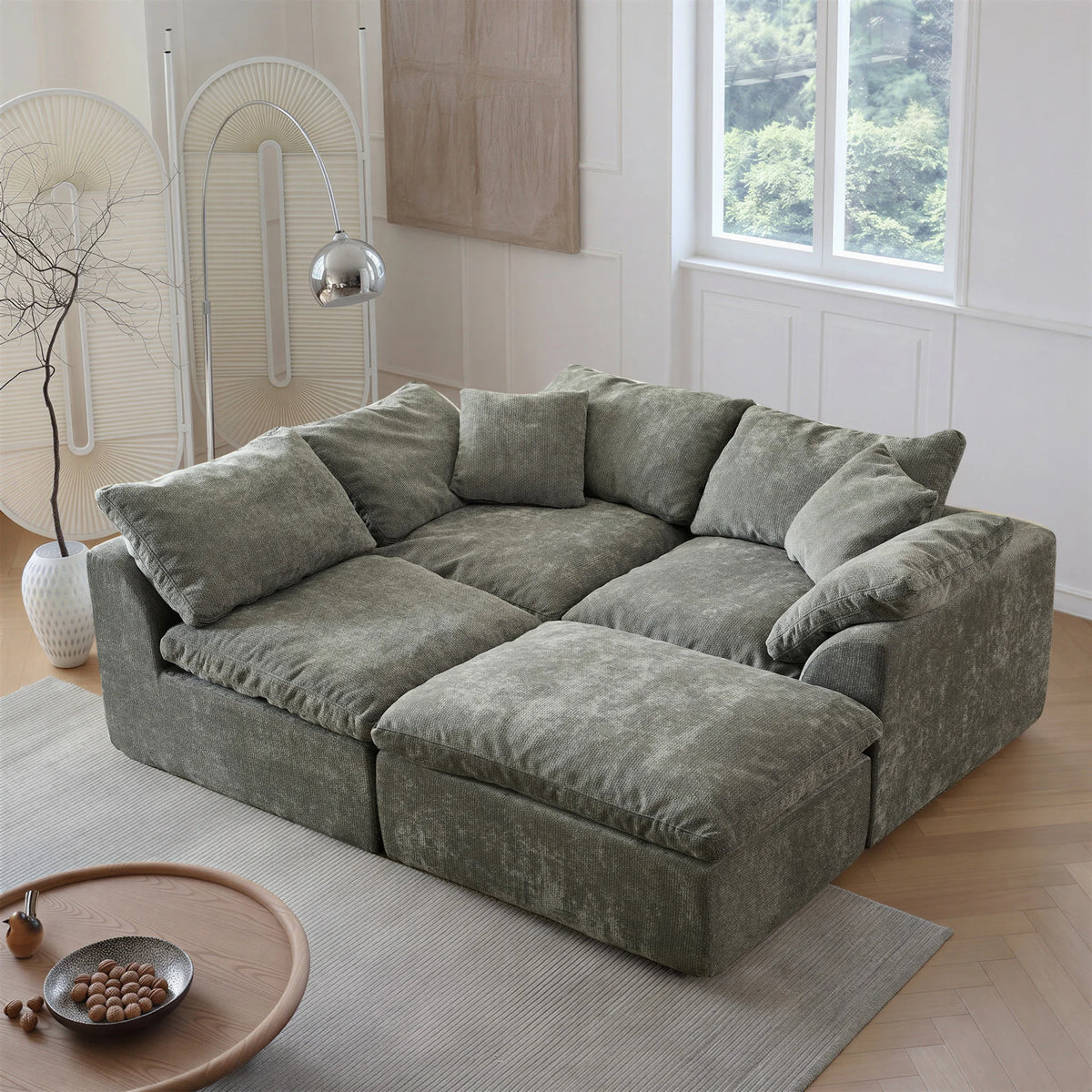 Yeflixvrau Modern Modular Sectional Sofa Cloud Couch Deep Seat Sofa