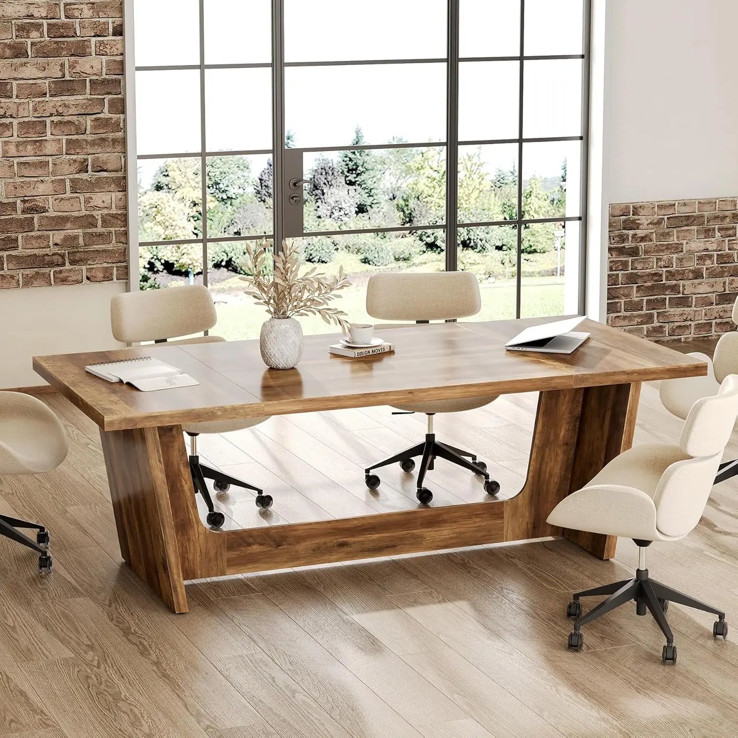 Little Tree Executive Desk Industrial Computer Desk for Home Office