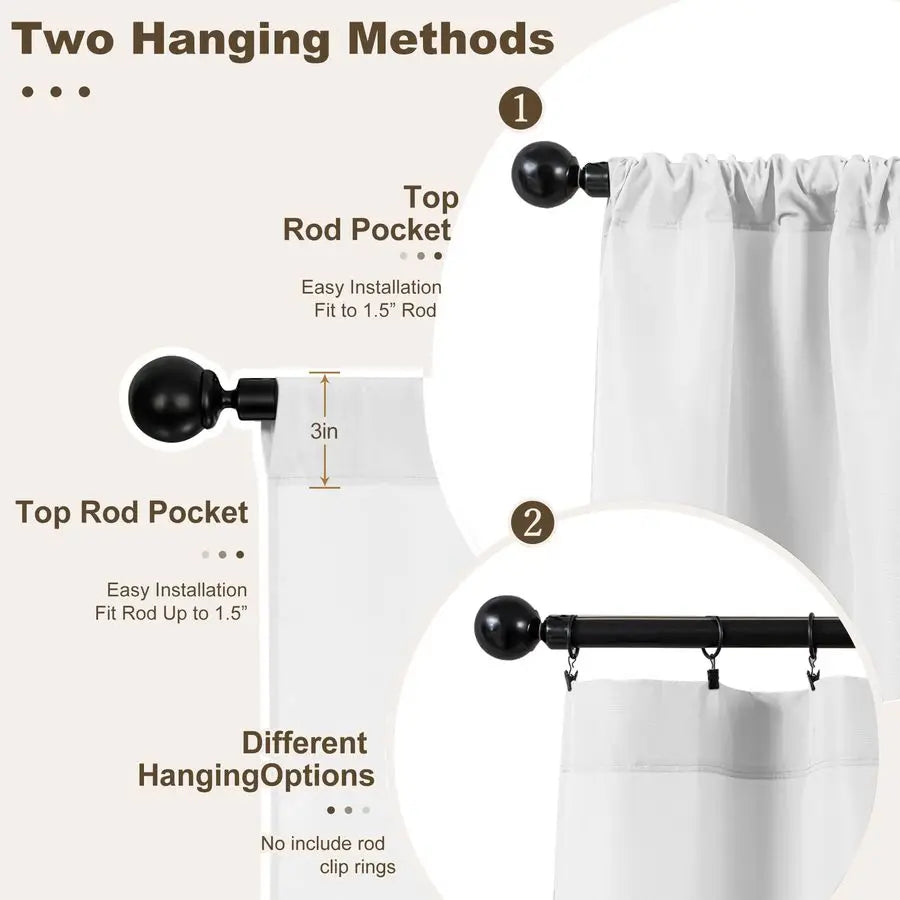 Waterproof Patio Outdoor Curtains With Rod Pocket