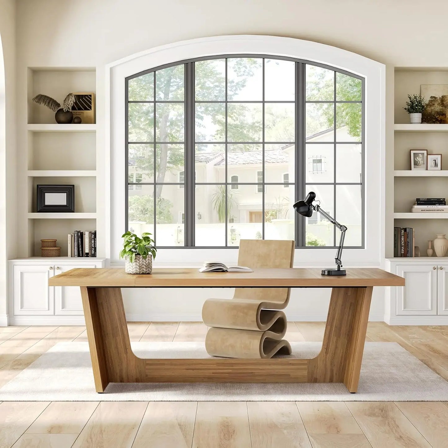 Little Tree Executive Desk Industrial Computer Desk for Home Office