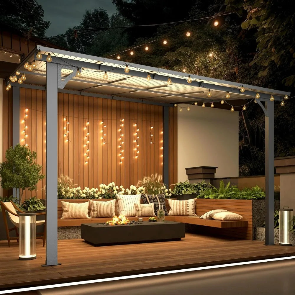Outdoor Wall Mounted Gazebo Pergola For Patio Deck Porch