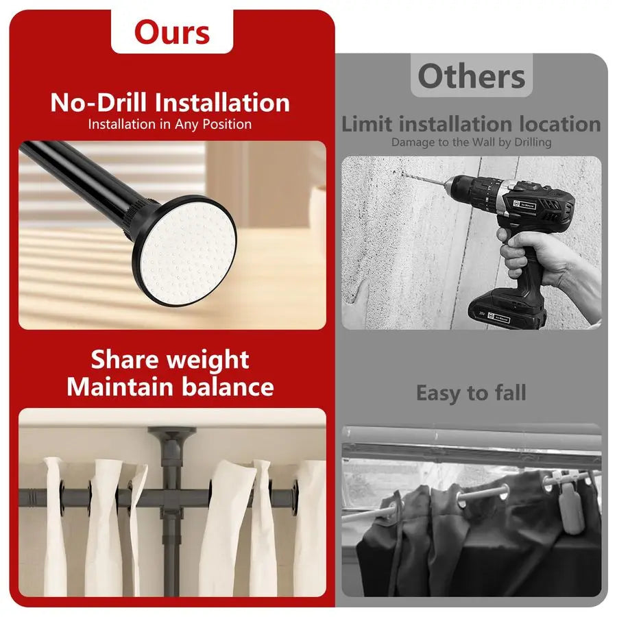 Heavy Duty Adjustable Curtain Tension Rod For Studio Spaces