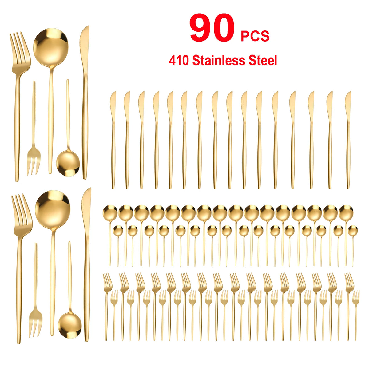 Heavy Duty Stainless Steel Flatware Set For Weddings And Buffets