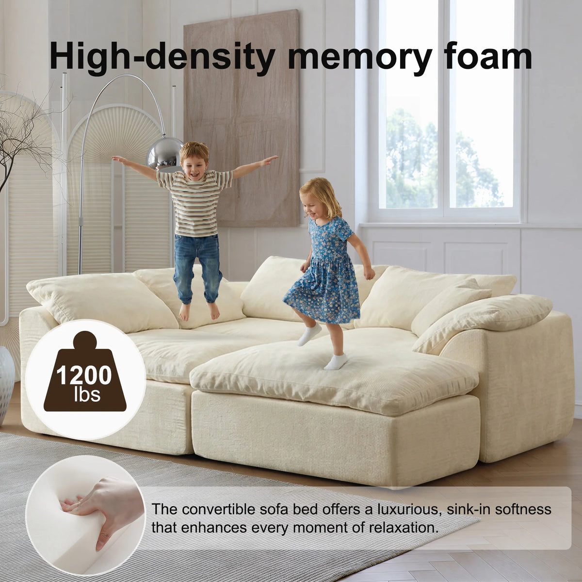 Yeflixvrau Modern Modular Sectional Sofa Cloud Couch Deep Seat Sofa