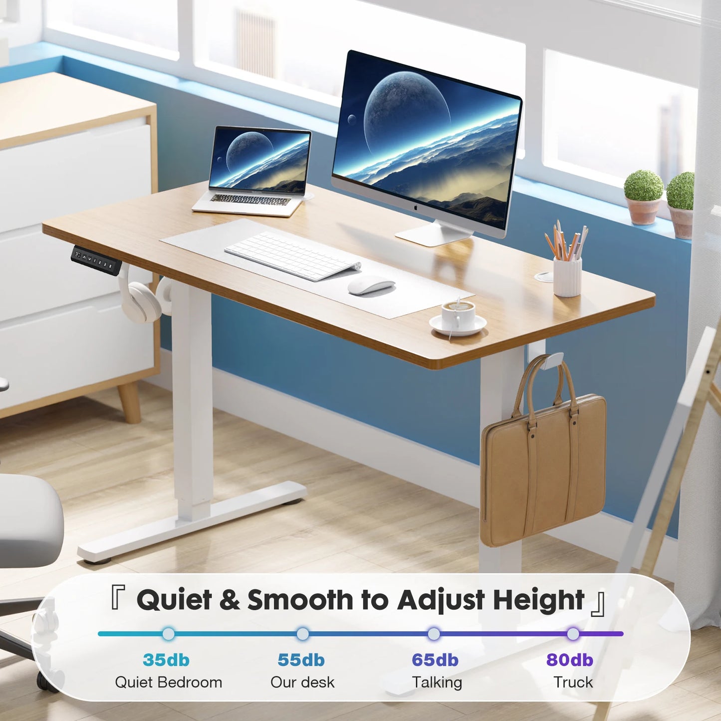JHK Electric Standing Desk Height Adjustable Sit Stand Workstation
