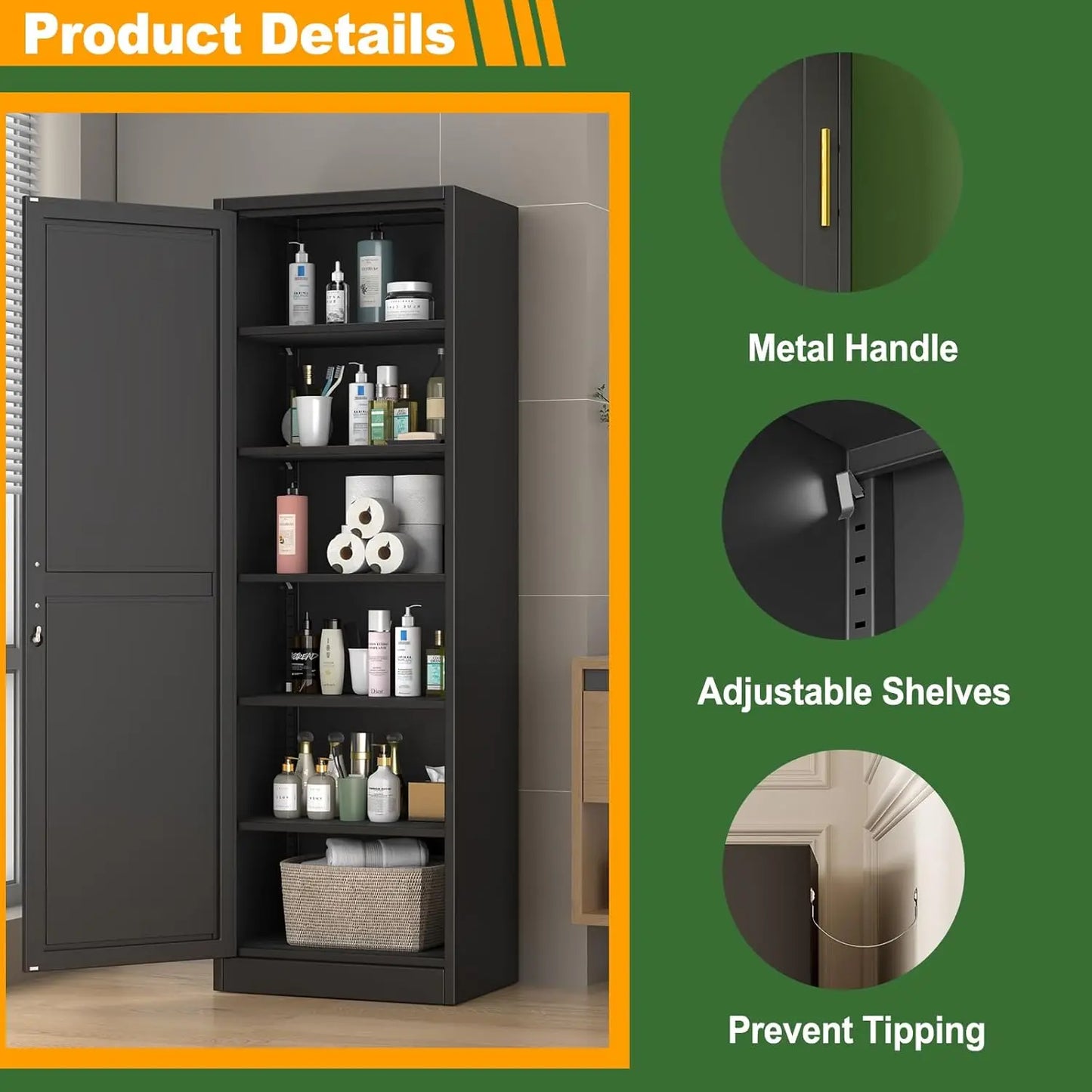 Metal Locker Cabinet With Locking Door For Office Use