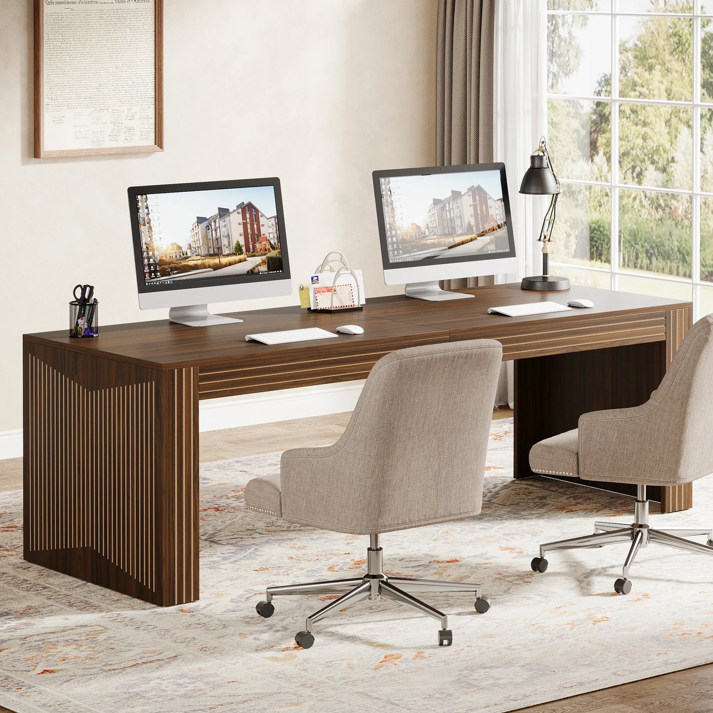 Tribesigns Home Office Desk For Two Person Computer Setup
