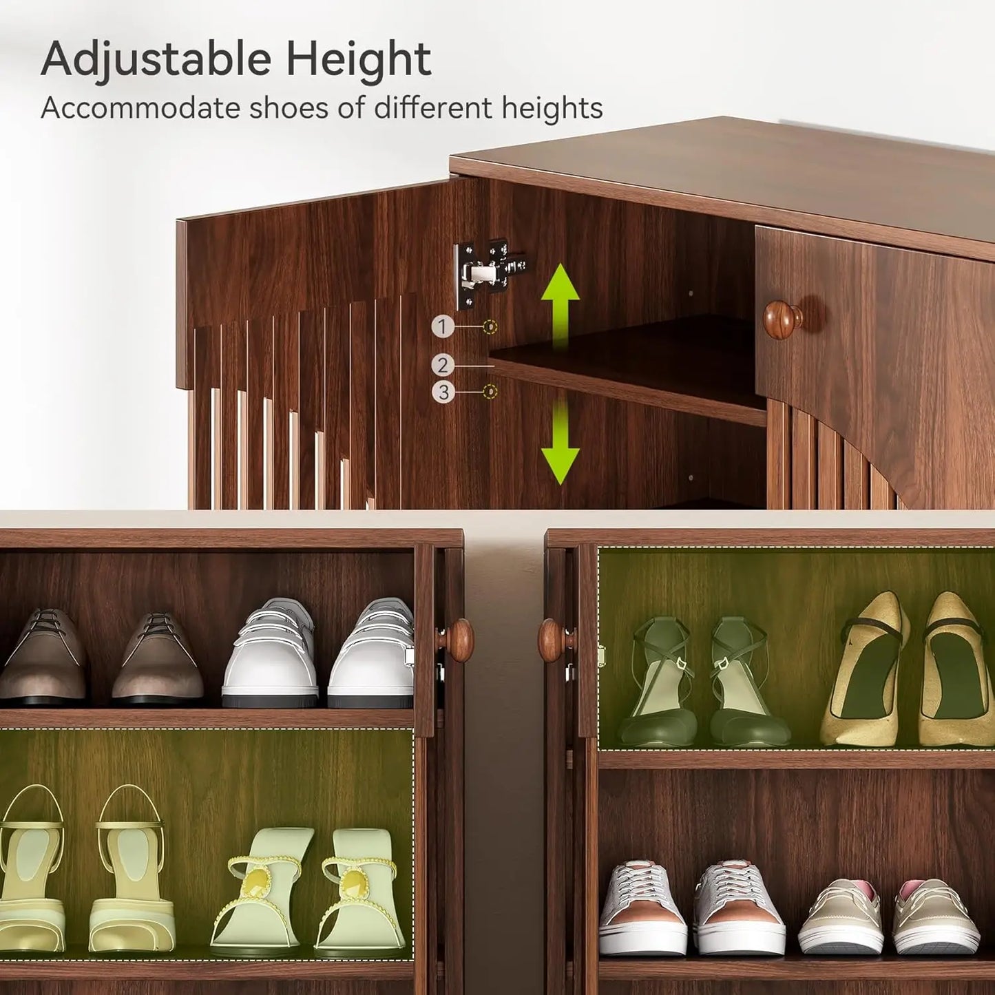 Little Tree 5 Tier Shoe Cabinet With Adjustable Shelves Farmhouse