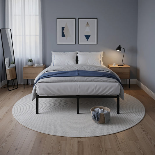 HOOMIC Heavy Duty Metal Bed Frame With Under Bed Storage