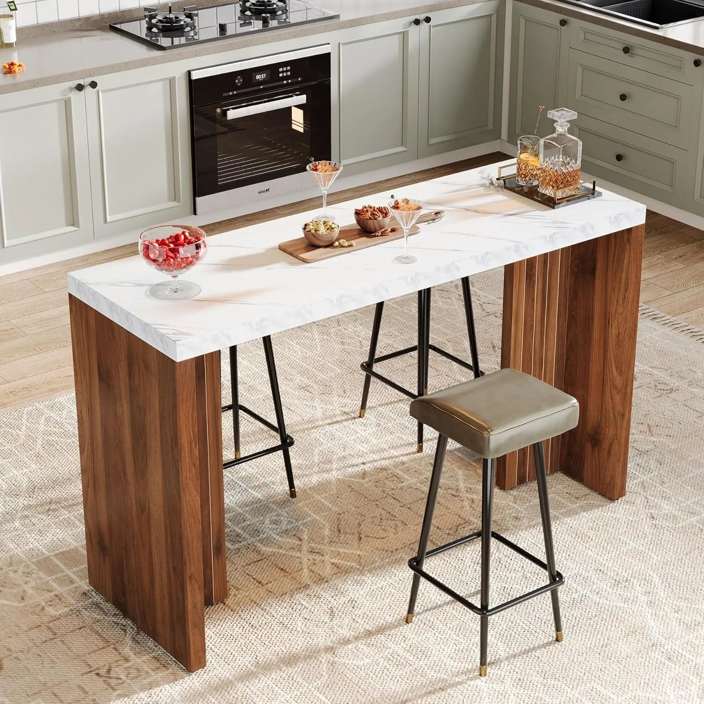 Little Tree Modern Freestanding Home Bar Unit for Kitchen and Living Room