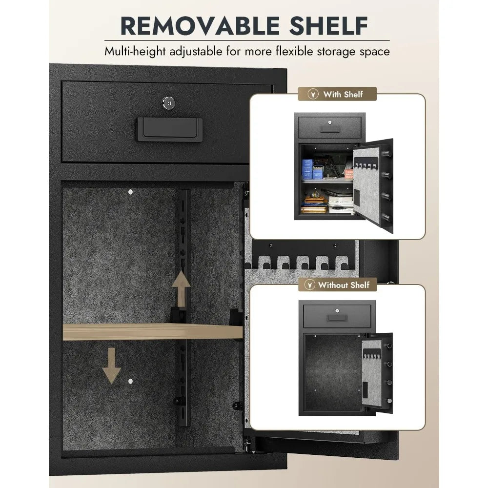 Fireproof Waterproof Safe Box With Drawer And Three Unlock Methods