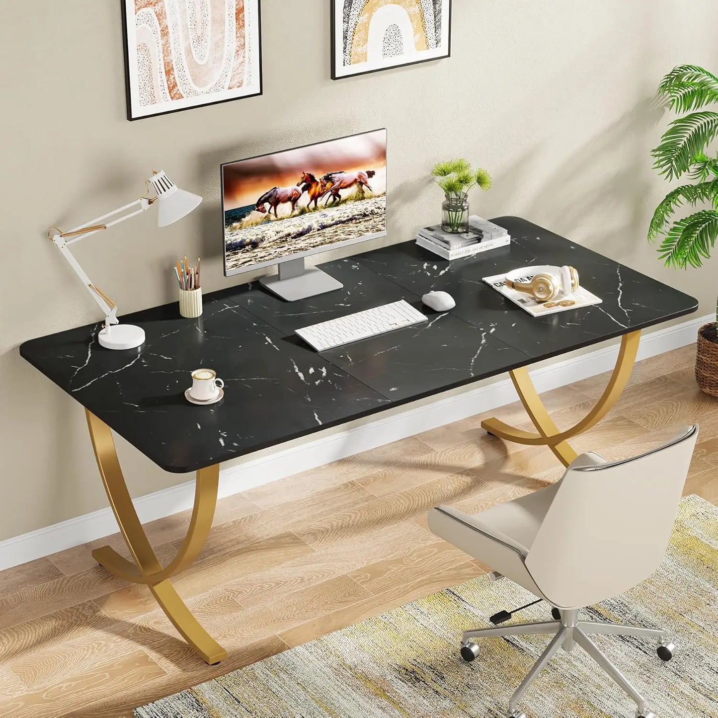Little Tree Executive Desk Modern Office Desk for Home Office