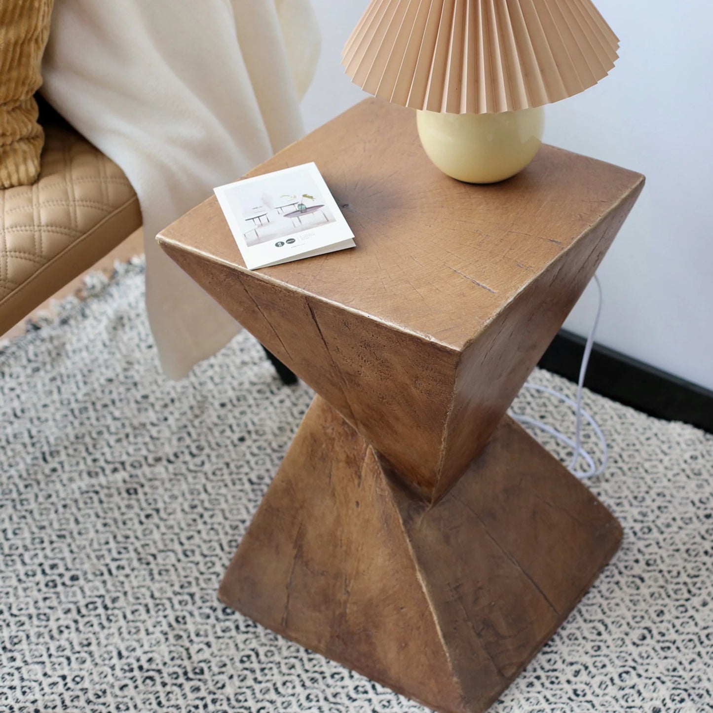 Wisfor Lightweight Concrete Triangle Side Table Indoor Outdoor