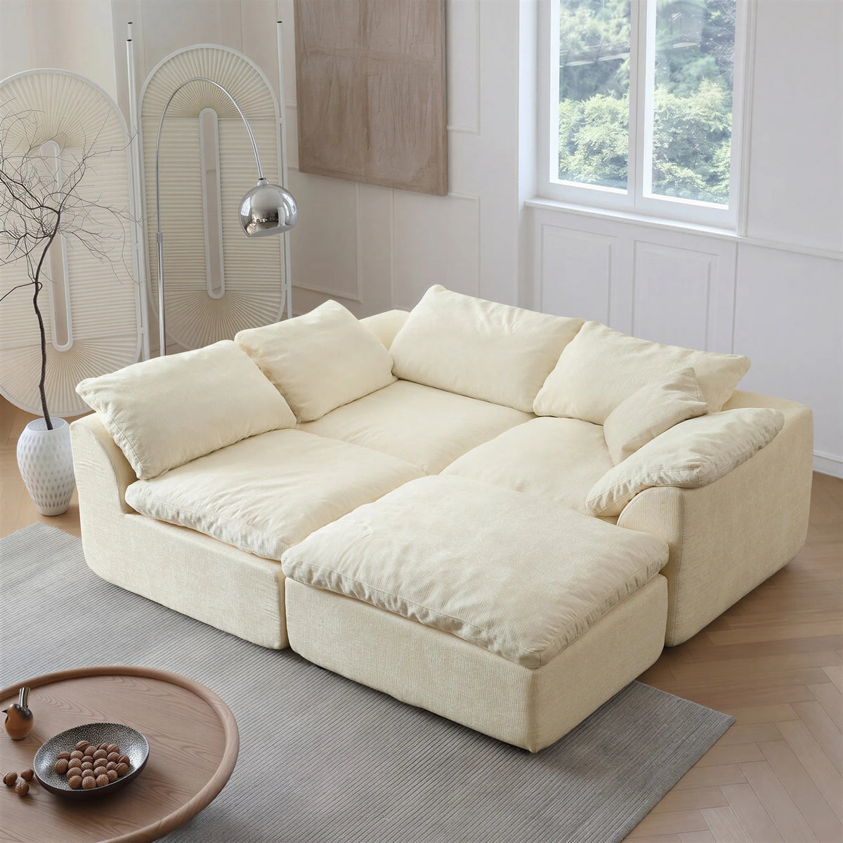 Yeflixvrau Modern Modular Sectional Sofa Cloud Couch Deep Seat Sofa