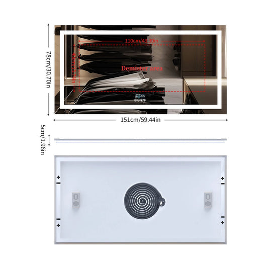 BORWART Smart LED Bathroom Vanity Mirror With Bluetooth And Display