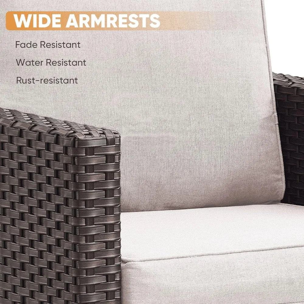 TIFICY Outdoor Swivel Chairs Set 2 Wicker Patio Furniture