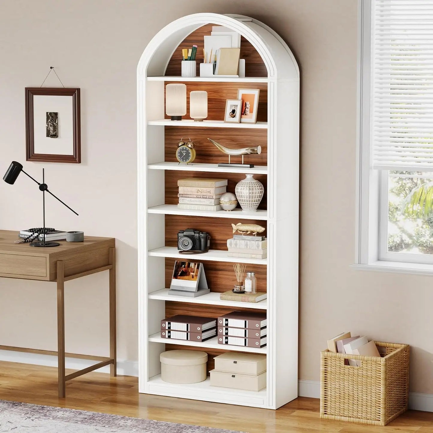 Little Tree Modern Arched 8 Tier Bookcase With Storage