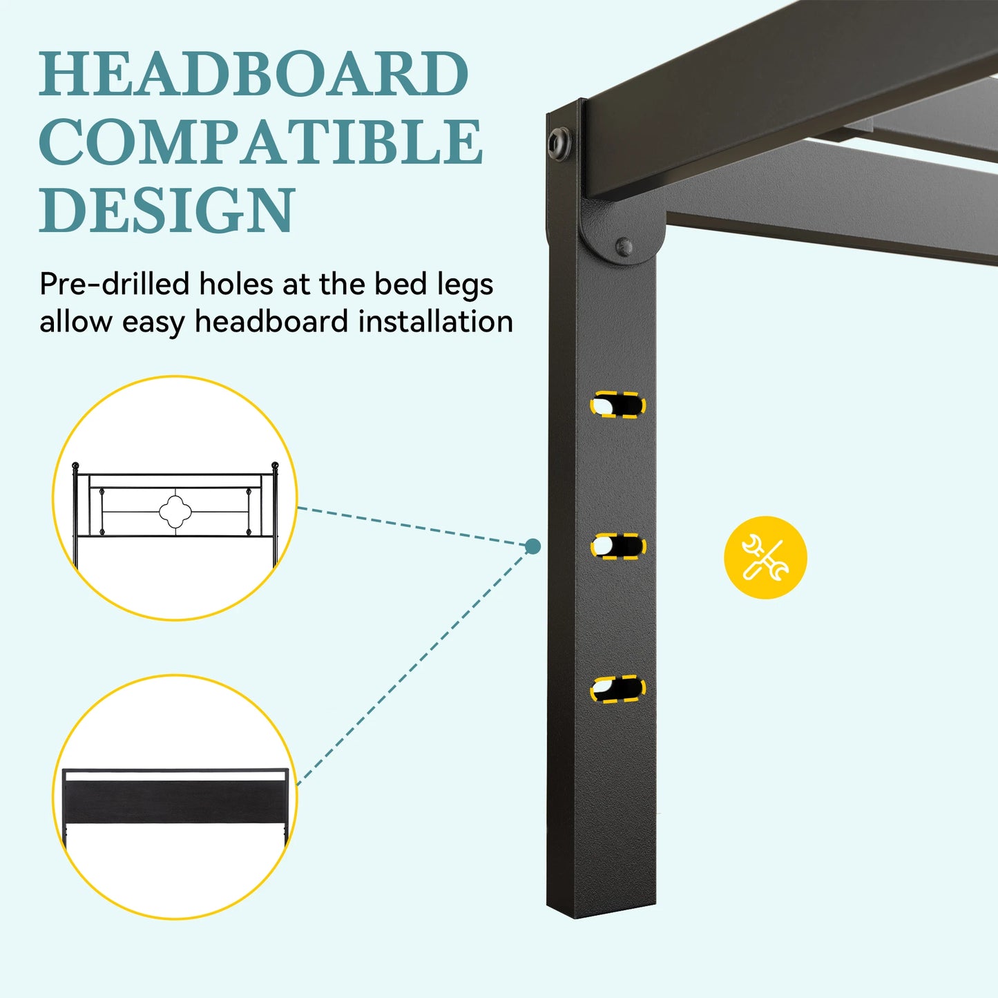 HOOMIC Heavy Duty Metal Bed Frame With Under Bed Storage