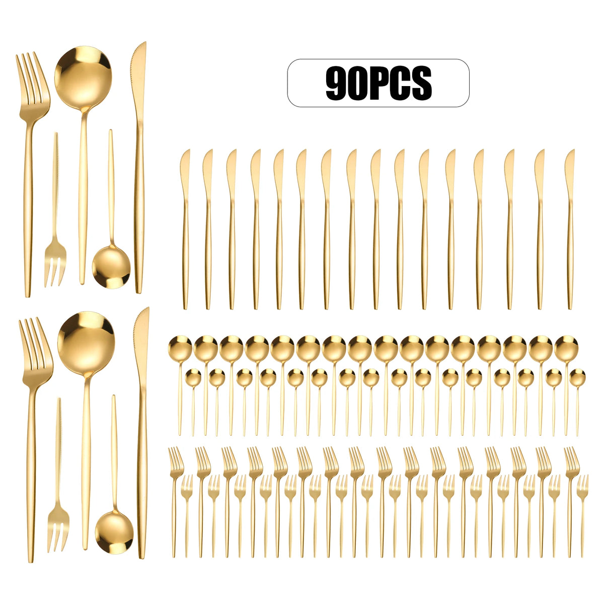Heavy Duty Stainless Steel Flatware Set For Weddings And Buffets